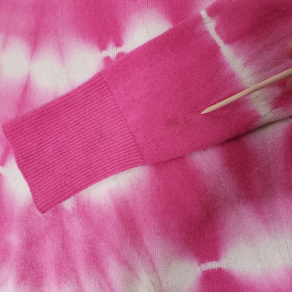 J Crew Sweater Crewneck Cashmere Tie Dye Pink White Small - Picture 11 of 15